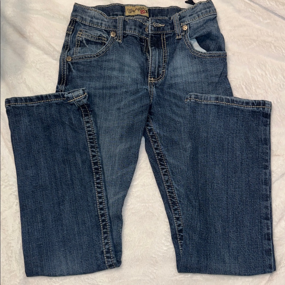 Wrangler20X Kids Blue Straight-Leg Jeans
